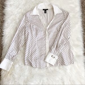 Alfani Striped Button Down Top Size 12